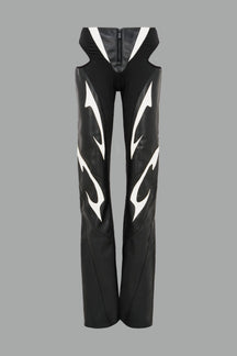 NAMILIA Moto Cut Out Pants - White, xs