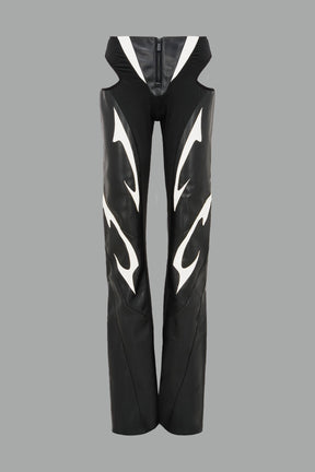 NAMILIA Moto Cut Out Pants - White, xs