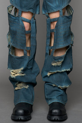 NAMILIA Moto Denim Floating Pants - BLUE SMOKE, xs