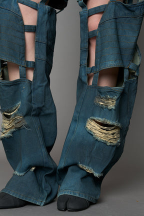 NAMILIA Moto Denim Floating Pants - BLUE SMOKE, xs