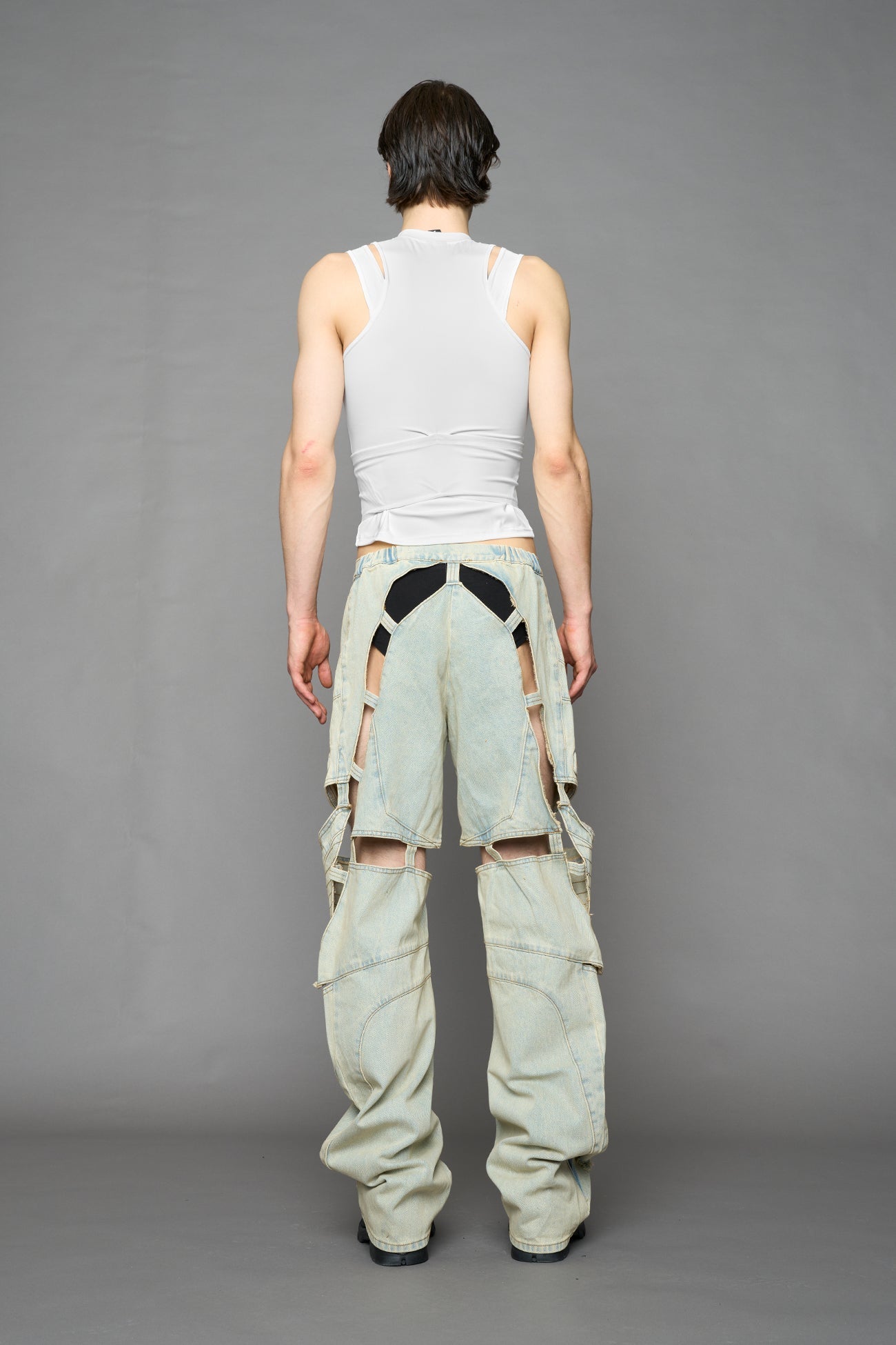 NAMILIA Moto Denim Floating Pants - BLUE LIGHT WASH, xs