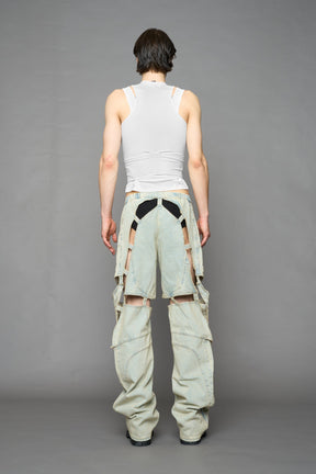 NAMILIA Moto Denim Floating Pants - BLUE LIGHT WASH, xs