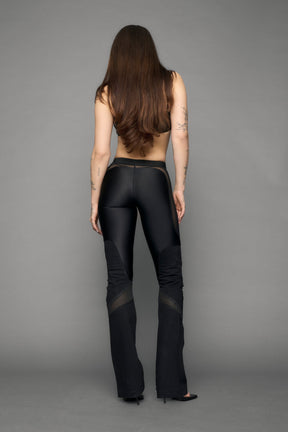 NAMILIA Moto Denim Mesh Pants - black, xs