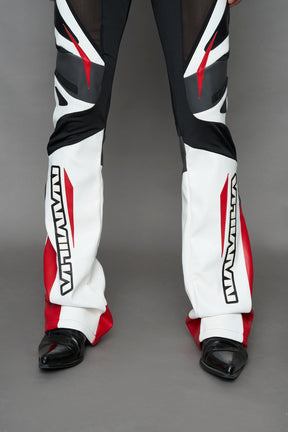 NAMILIA moto mesh pants - white red, XS