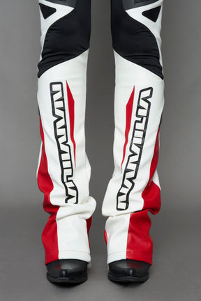 NAMILIA moto mesh pants - white red, XS