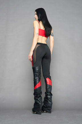 NAMILIA moto mesh pants - black red, XS