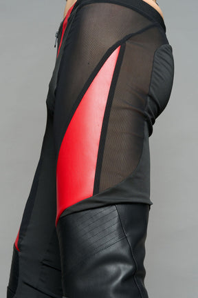 NAMILIA moto mesh pants - black red, XS