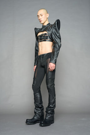 NAMILIA moto mesh pants - black washed, XS