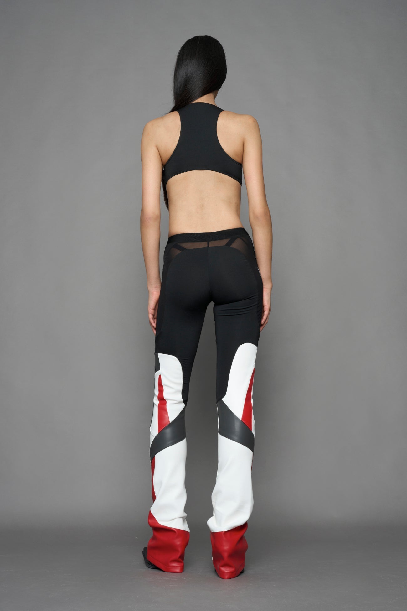 NAMILIA moto mesh pants - white red, XS