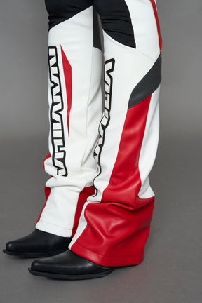 NAMILIA moto mesh pants - white red, XS