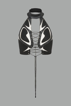 NAMILIA Moto Neckholder Top - WHITE, xs