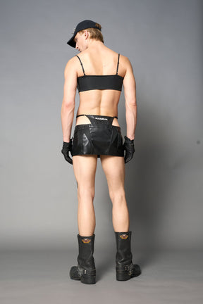 NAMILIA Moto Thong Micro Skirt - Black, xs