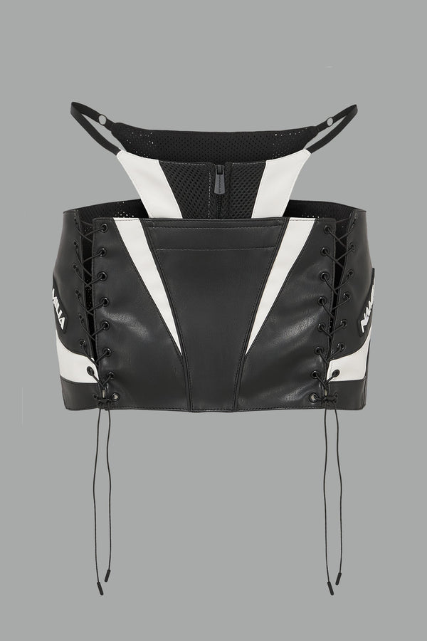 NAMILIA Moto Thong Micro Skirt - White, xs - White