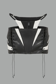 NAMILIA Moto Thong Micro Skirt - White, xs