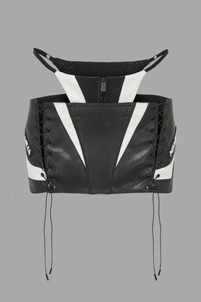 NAMILIA Moto Thong Micro Skirt - White, xs