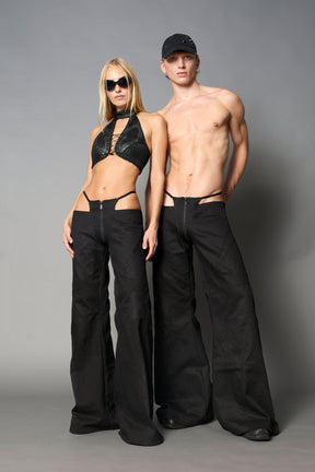 NAMILIA Moto Thong Pants - BLACK, xs