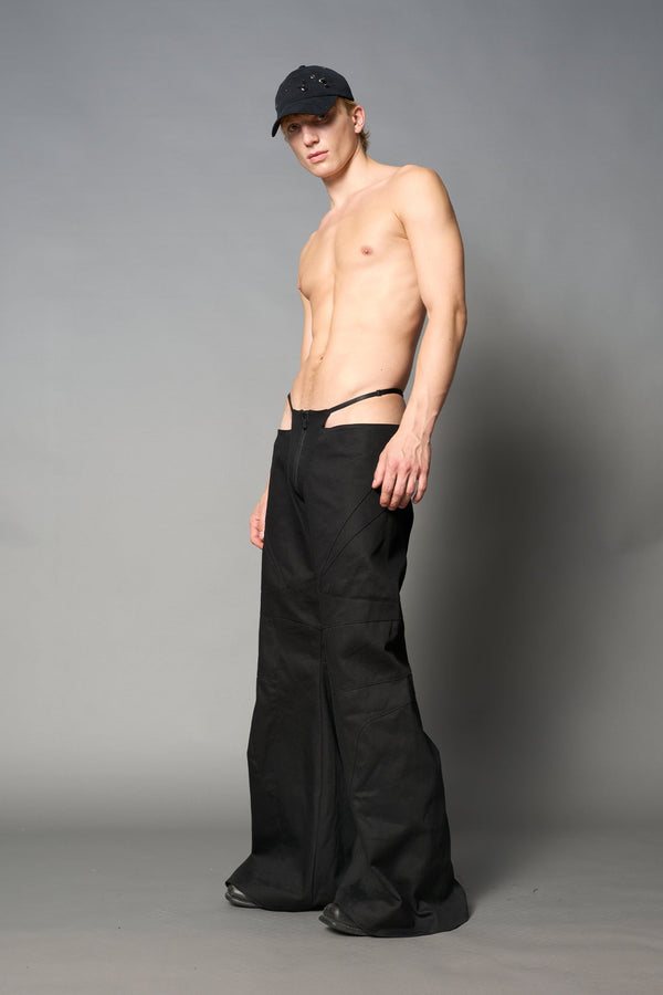 NAMILIA Moto Thong Pants - BLACK, xs