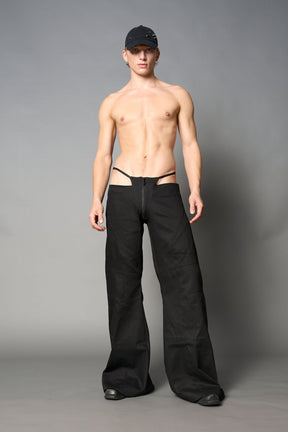 NAMILIA Moto Thong Pants - BLACK, xs