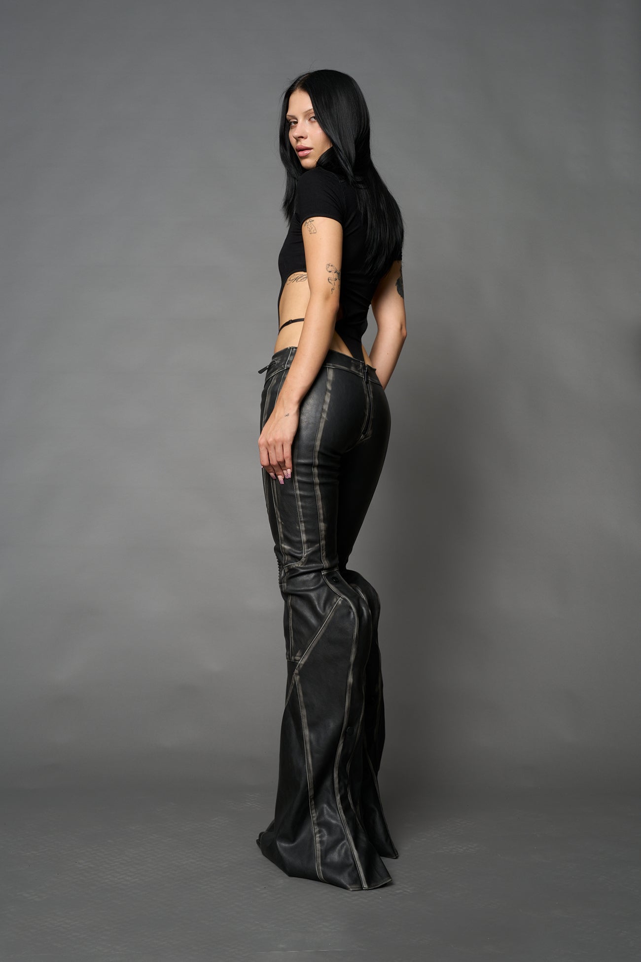 NAMILIA Mutant Biker Pants - BLACK WASHED, xs