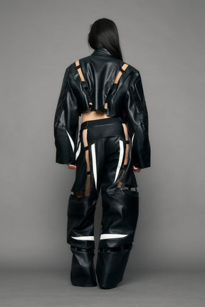 NAMILIA Octane Floating Moto Pants - black white, xs