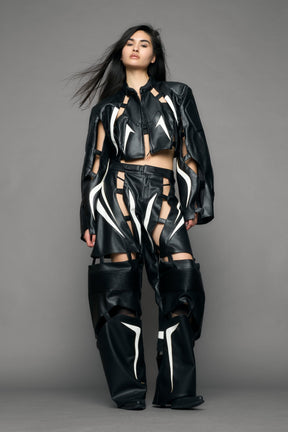 NAMILIA Octane Floating Moto Pants - black white, xs