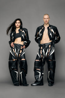 NAMILIA Octane Floating Moto Pants - black white, xs
