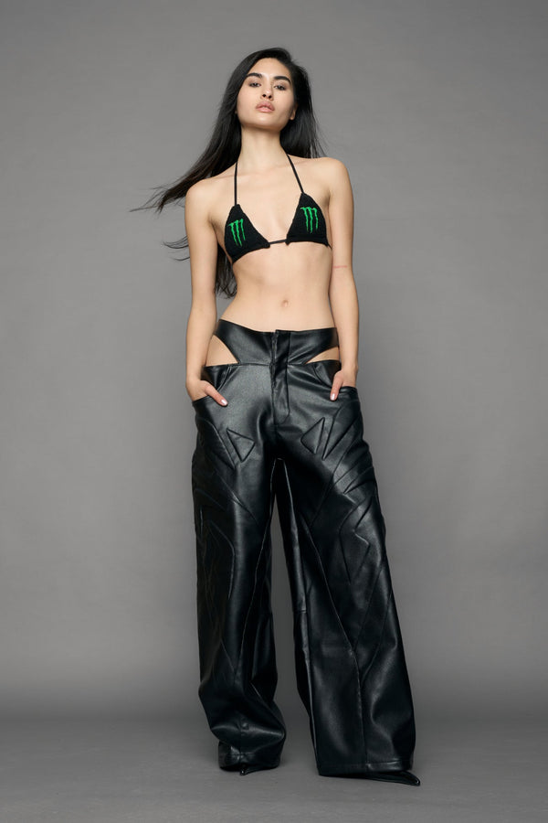 NAMILIA Octane Leather Panty Trousers - black, xs