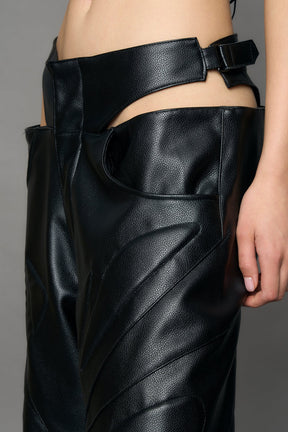 NAMILIA Octane Leather Panty Trousers - black, xs