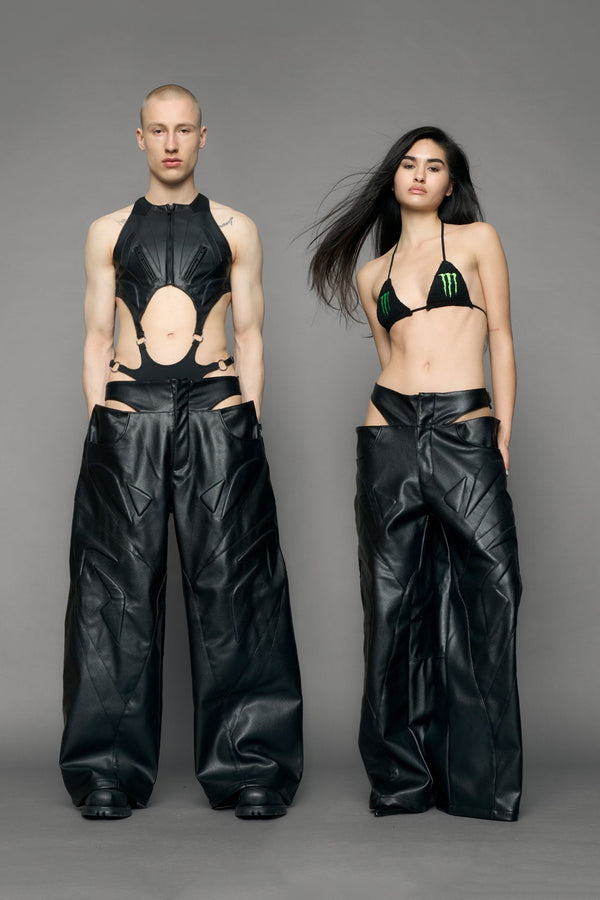 NAMILIA Octane Leather Panty Trousers - black, xs - black