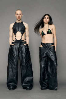 NAMILIA Octane Leather Panty Trousers - black, xs