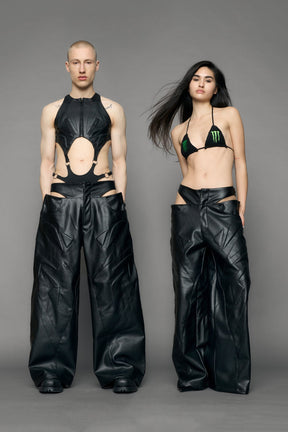 NAMILIA Octane Leather Panty Trousers - black, xs