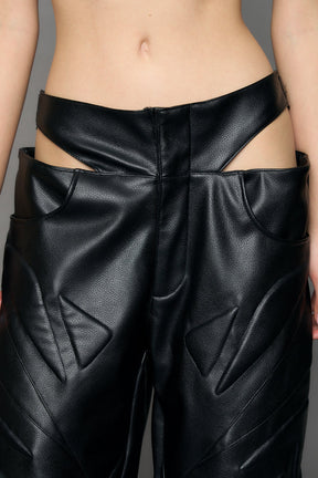 NAMILIA Octane Leather Panty Trousers - black, xs