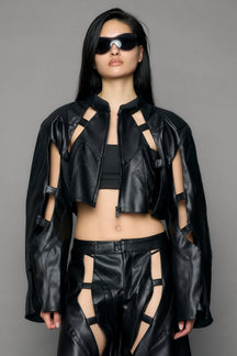 NAMILIA Octane Moto Floating Crop Jacket - black, xs