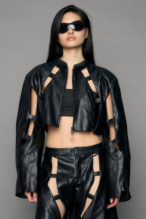 NAMILIA Octane Moto Floating Crop Jacket - black, xs