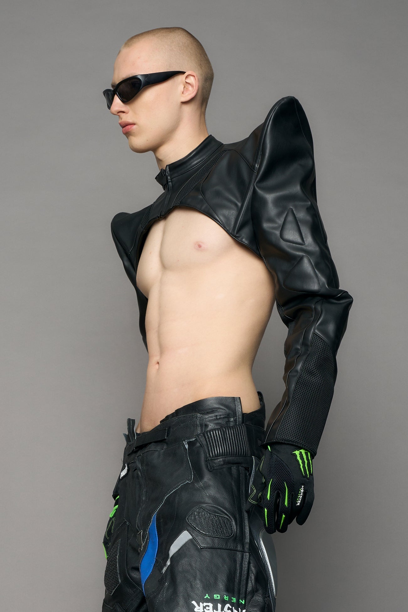 NAMILIA Octane Moto Spike Bolero Jacket - black, xs