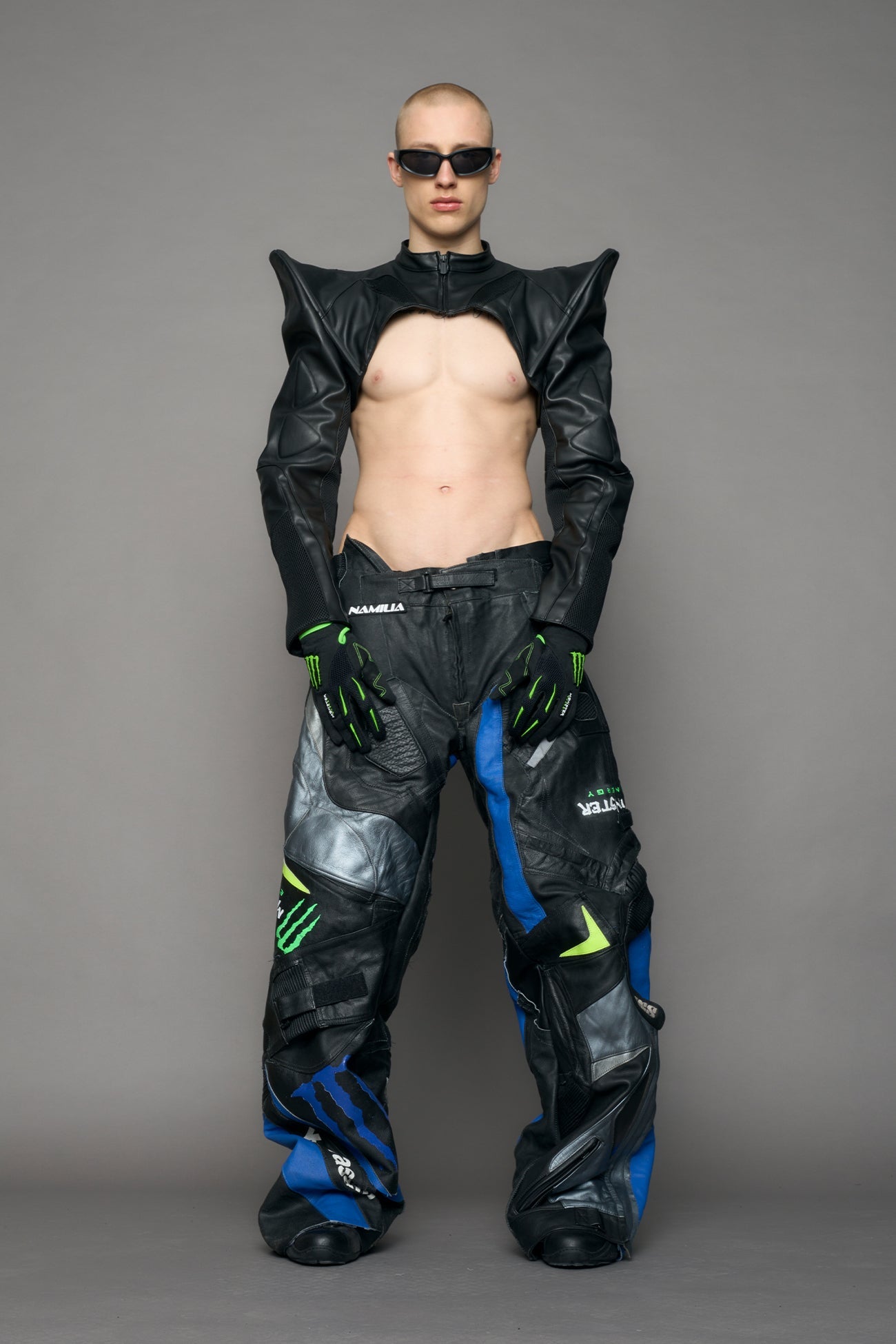 NAMILIA Octane Moto Spike Bolero Jacket - black, xs