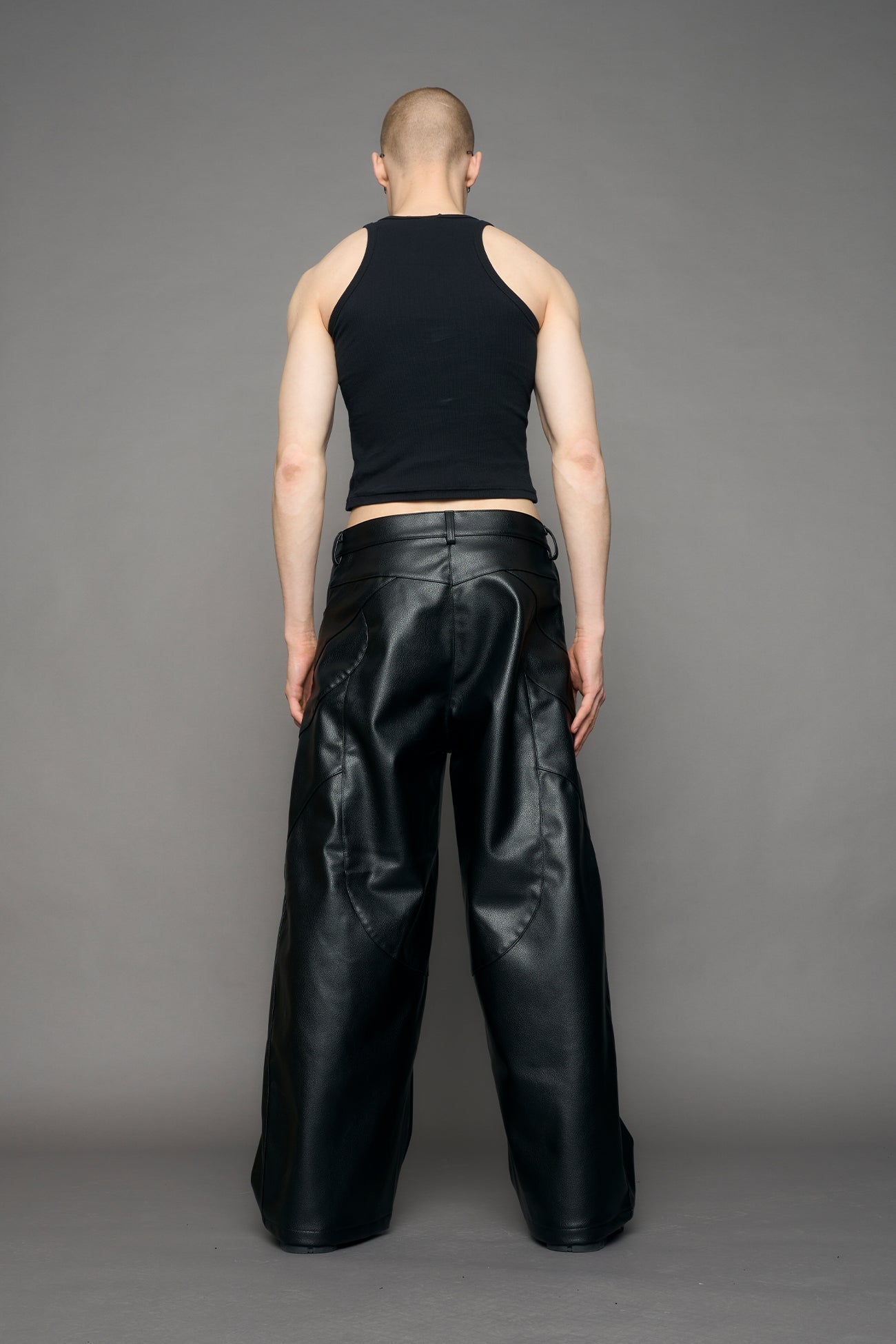 NAMILIA Octane Oversize Leather Pants - black, xs