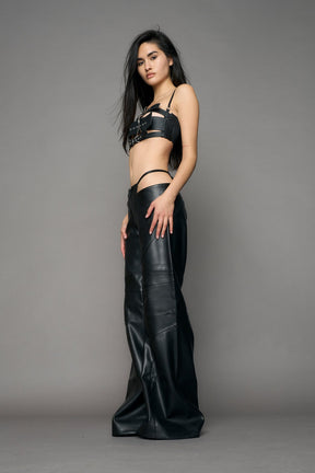 NAMILIA Oversize Thong Pants - BLACK, xs