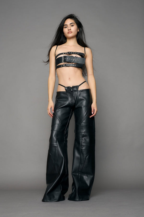 NAMILIA Oversize Thong Pants - BLACK, xs - BLACK