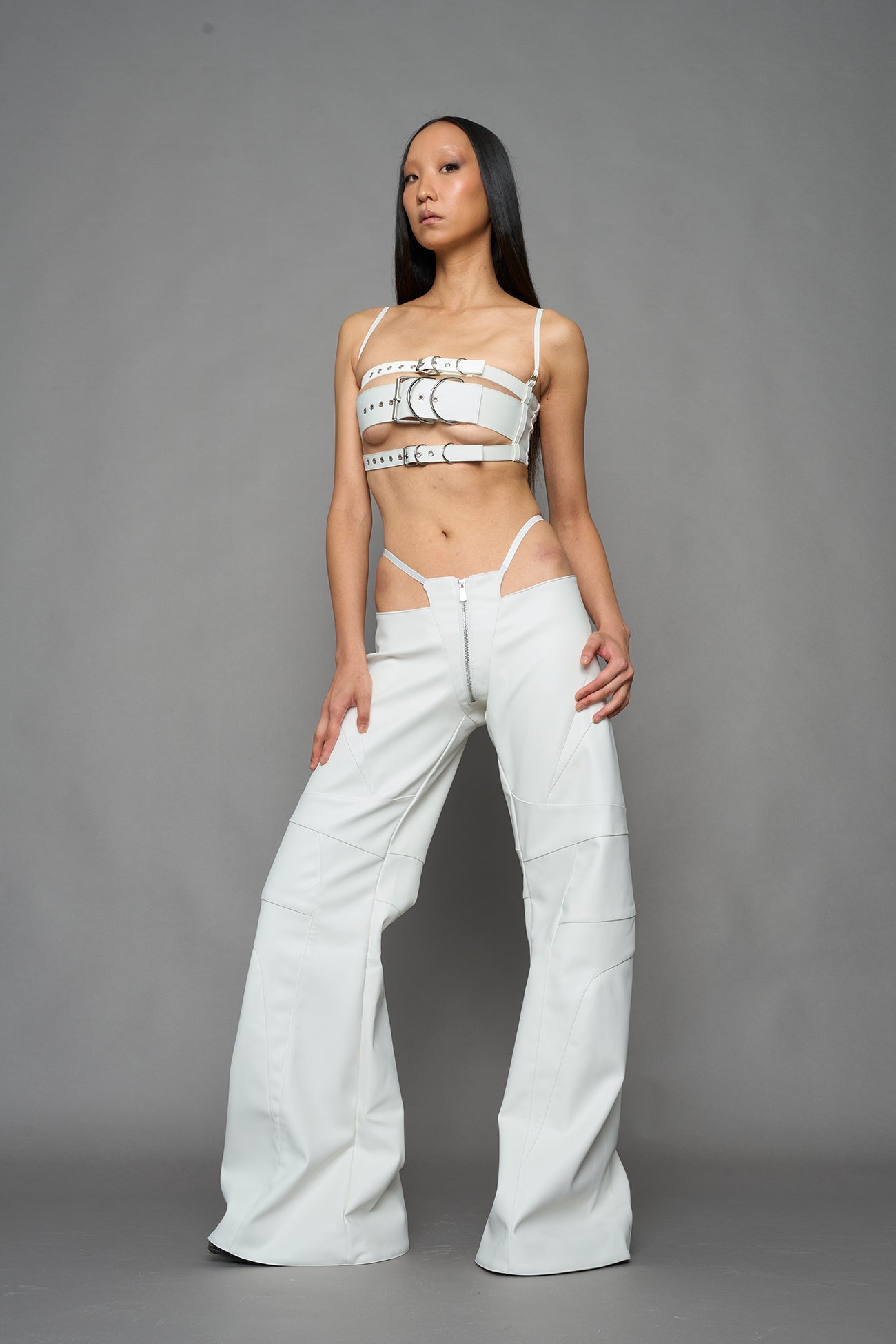 NAMILIA Oversize Thong Pants - WHITE, xs