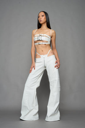 NAMILIA Oversize Thong Pants - WHITE, xs