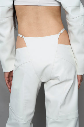 NAMILIA Oversize Thong Pants - WHITE, xs