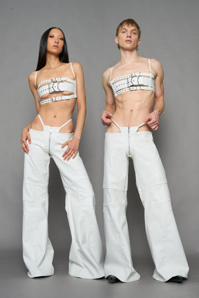 NAMILIA Oversize Thong Pants - WHITE, xs