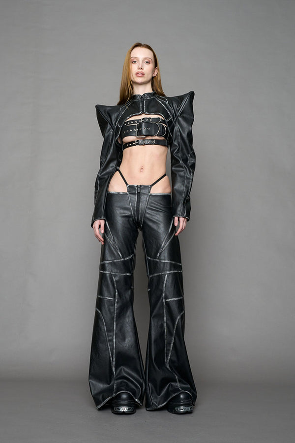 NAMILIA Oversize Thong Pants Black Washed - BLACK WASHED, xs - BLACK WASHED