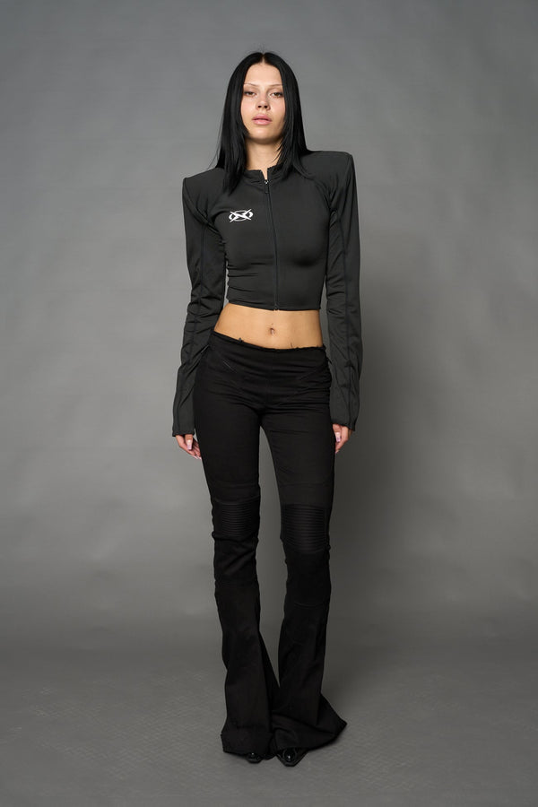 NAMILIA Pagoda Longsleeve Top - BLACK, xs