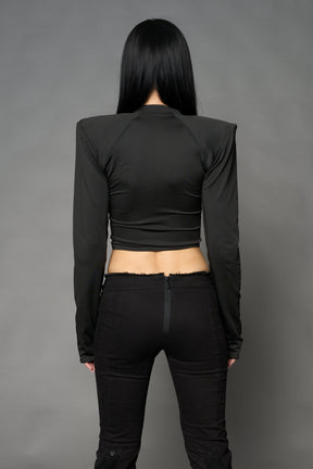 NAMILIA Pagoda Longsleeve Top - BLACK, xs
