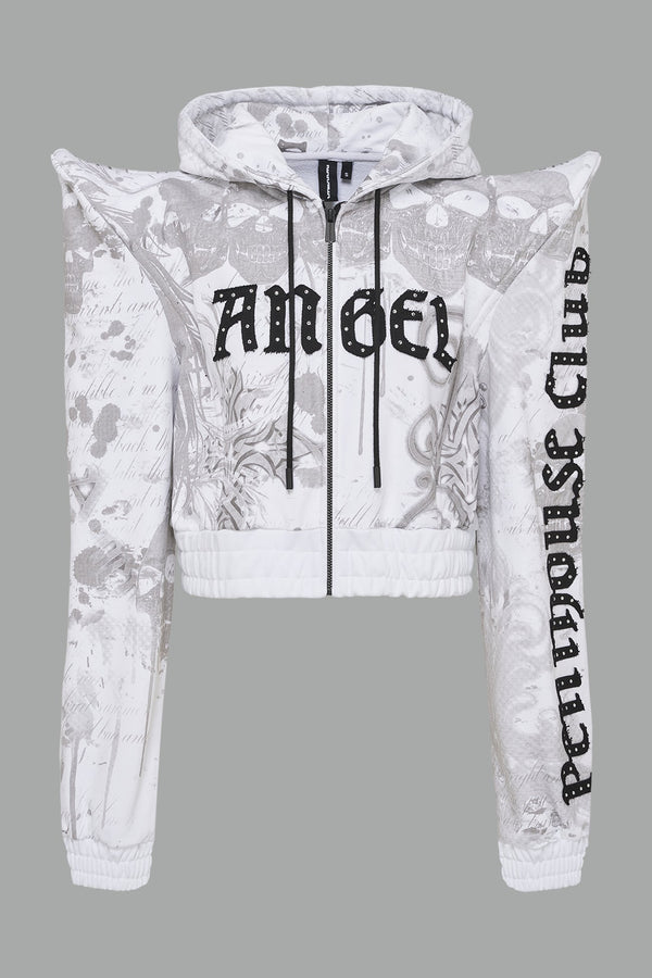 NAMILIA Penthouse Zip Jacket - WHITE PRINT, xs - WHITE PRINT