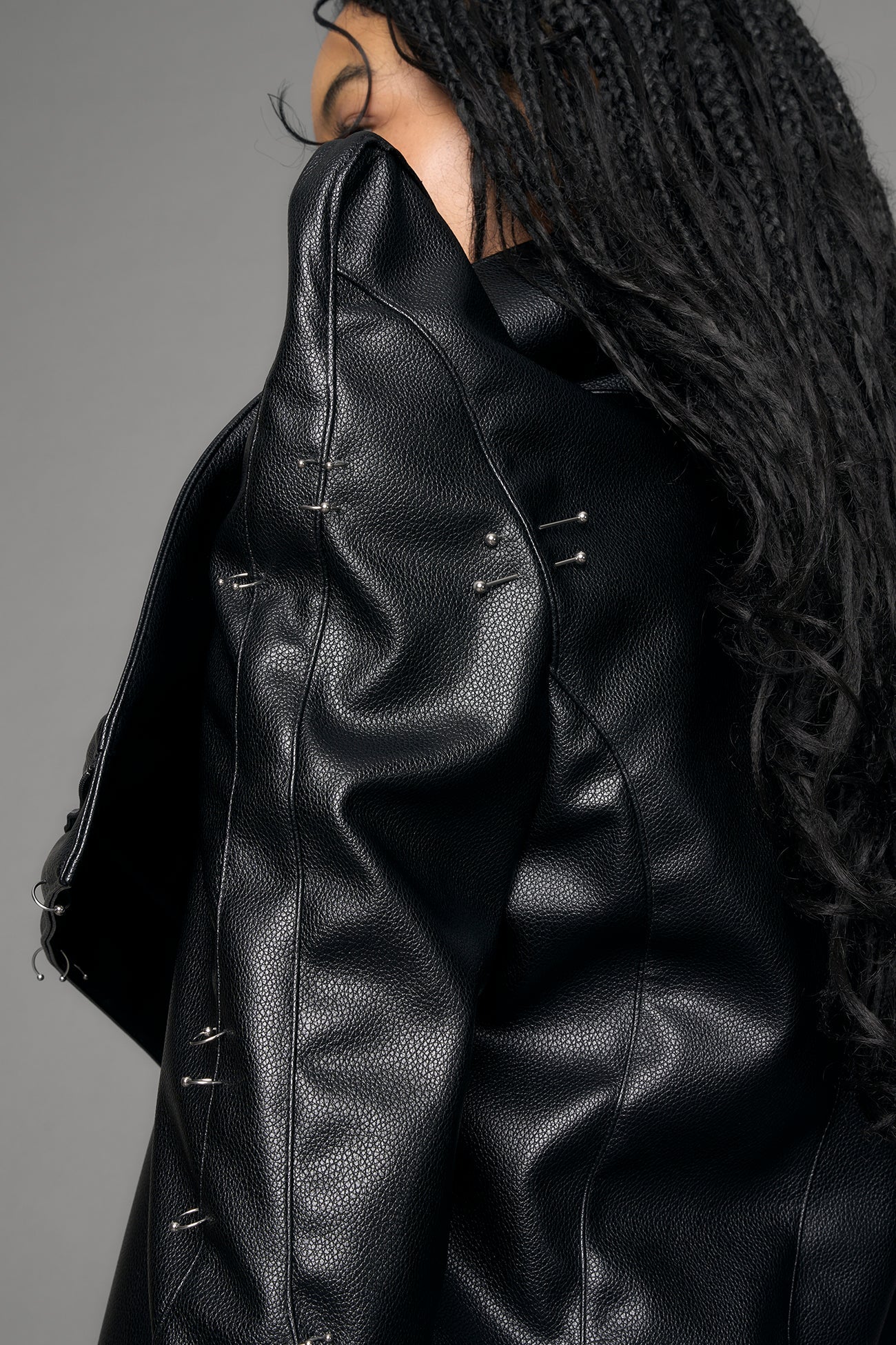 NAMILIA Pierced High Collar Jacket - black, xs