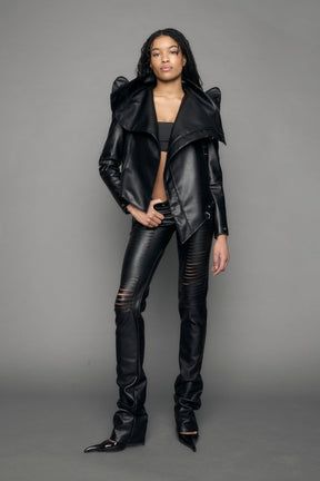 NAMILIA Pierced High Collar Jacket - black, xs