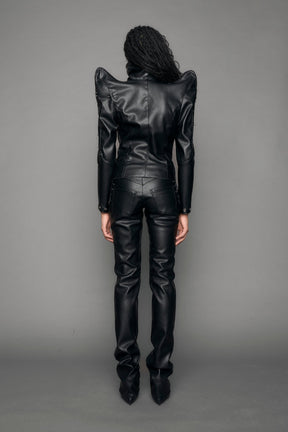 NAMILIA Pierced High Collar Jacket - black, xs